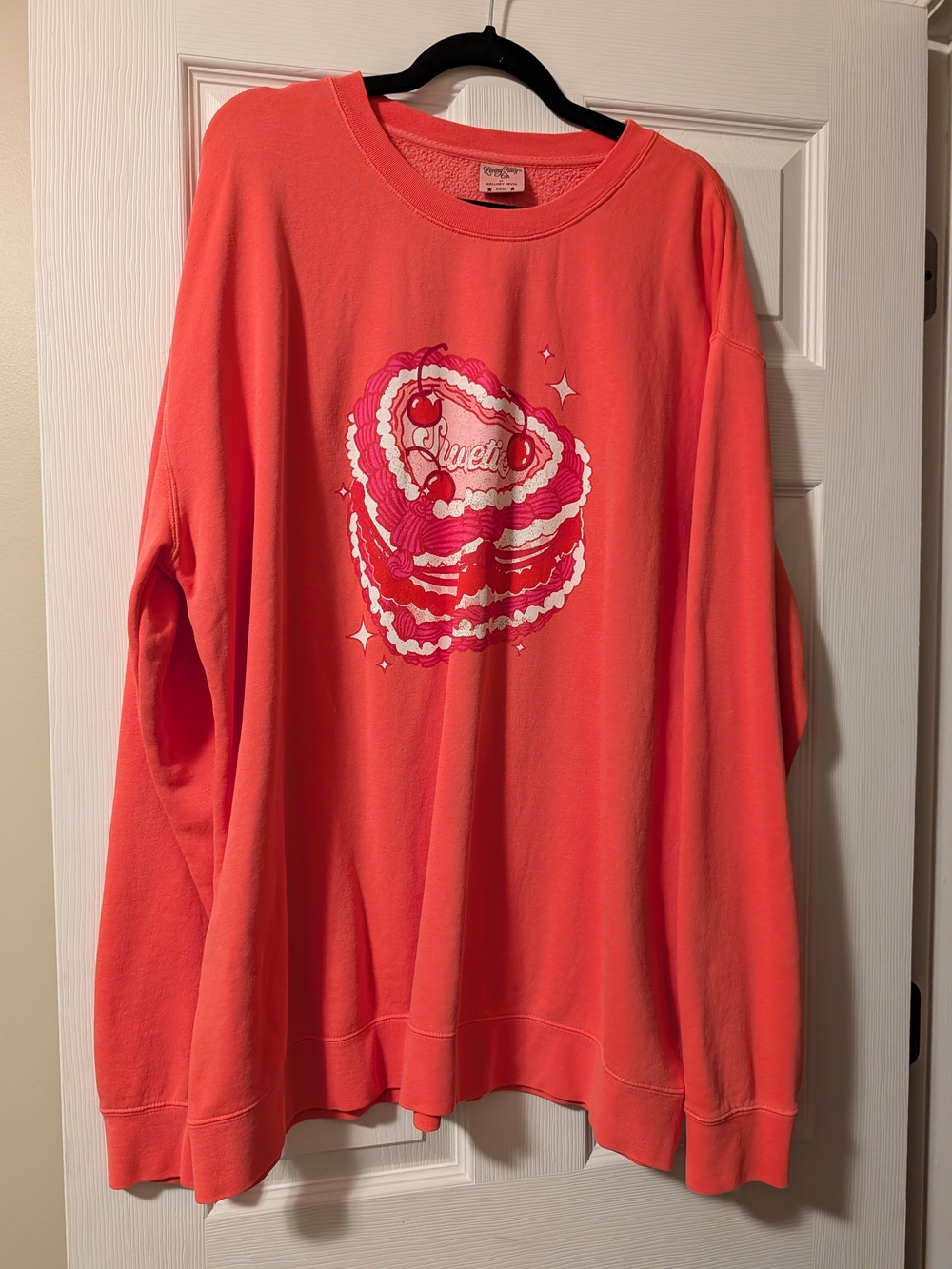 Brand New!! Living Fully Co By Mallory Ervin Sweetie Graphic Coral Sweatshirt